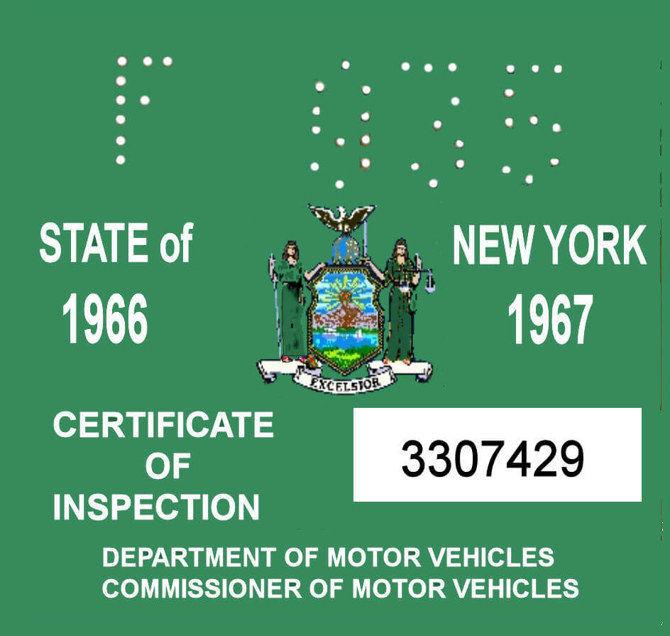 (image for) 1966-67 New York INSPECTION Sticker